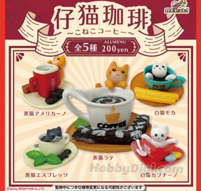 Bright Link Gashapon - Kitten Cafe: White Cat Moka