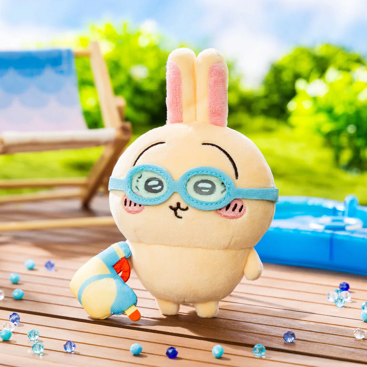 chiikawa｜Goggle Summer Usagi Mascot Holder /Plush Keychain｜135×105×55mm approx.
