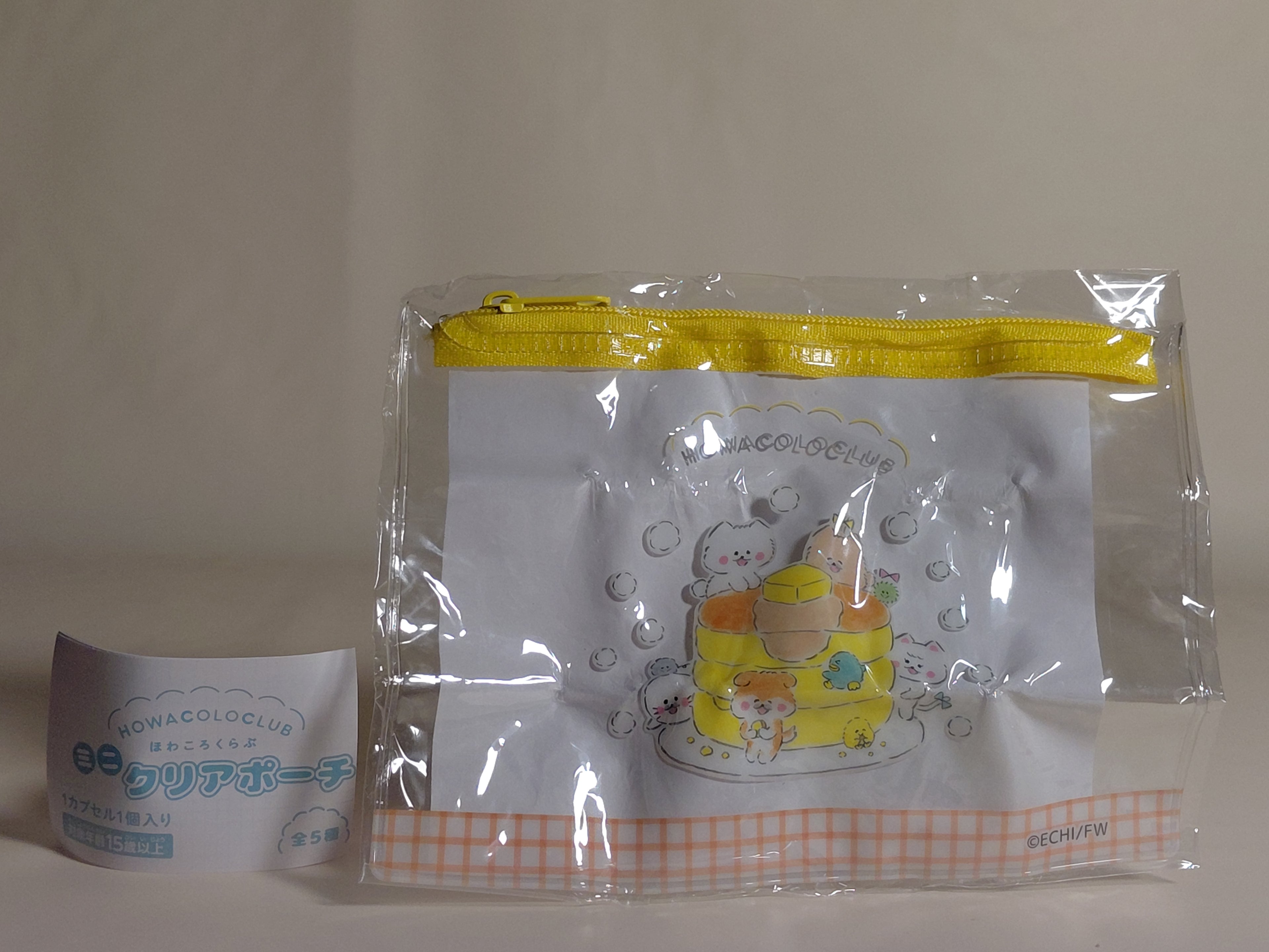 Howakoro Club Mini Clear Pouch - Howakoro-chan and Hotcakes