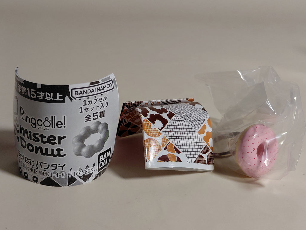 Mister Donut Ringcolle! Ring Mister Donut Miniature - Strawberry Ring
