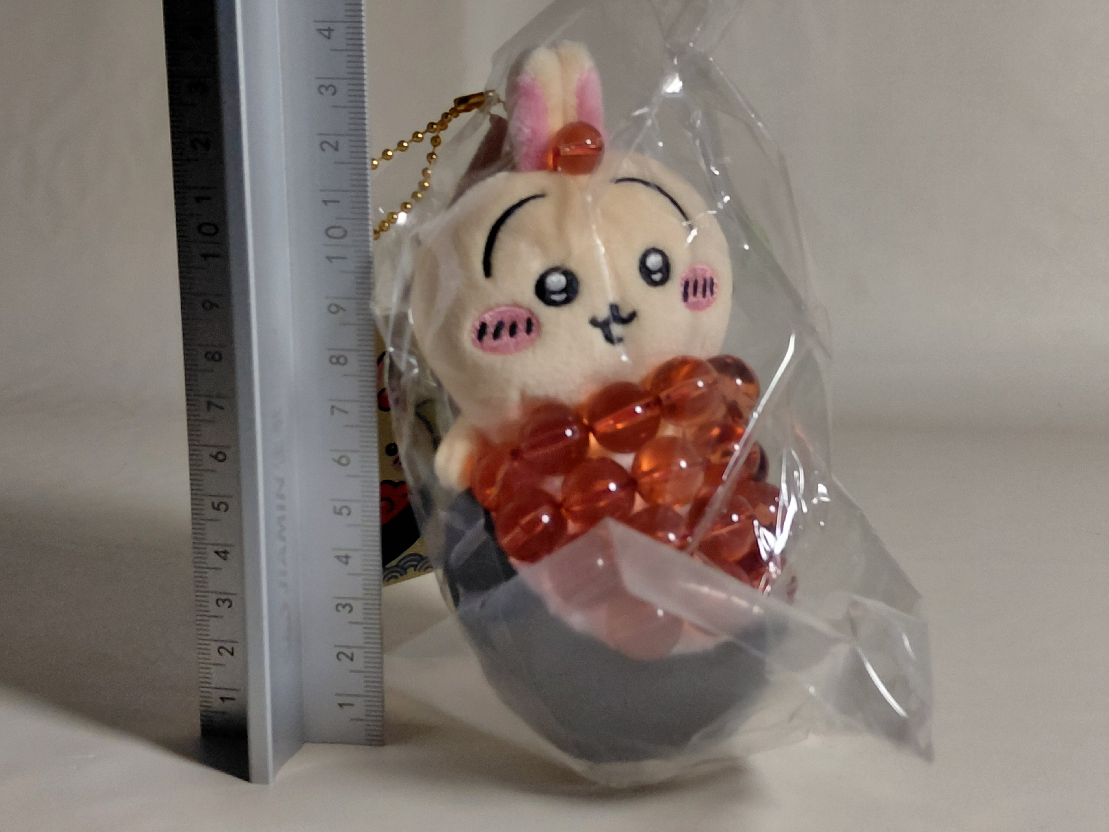 Chiikawa Rabbit Usagi Salmon Roe Sushi Mascot Plush Chikawa 12cm Keychain