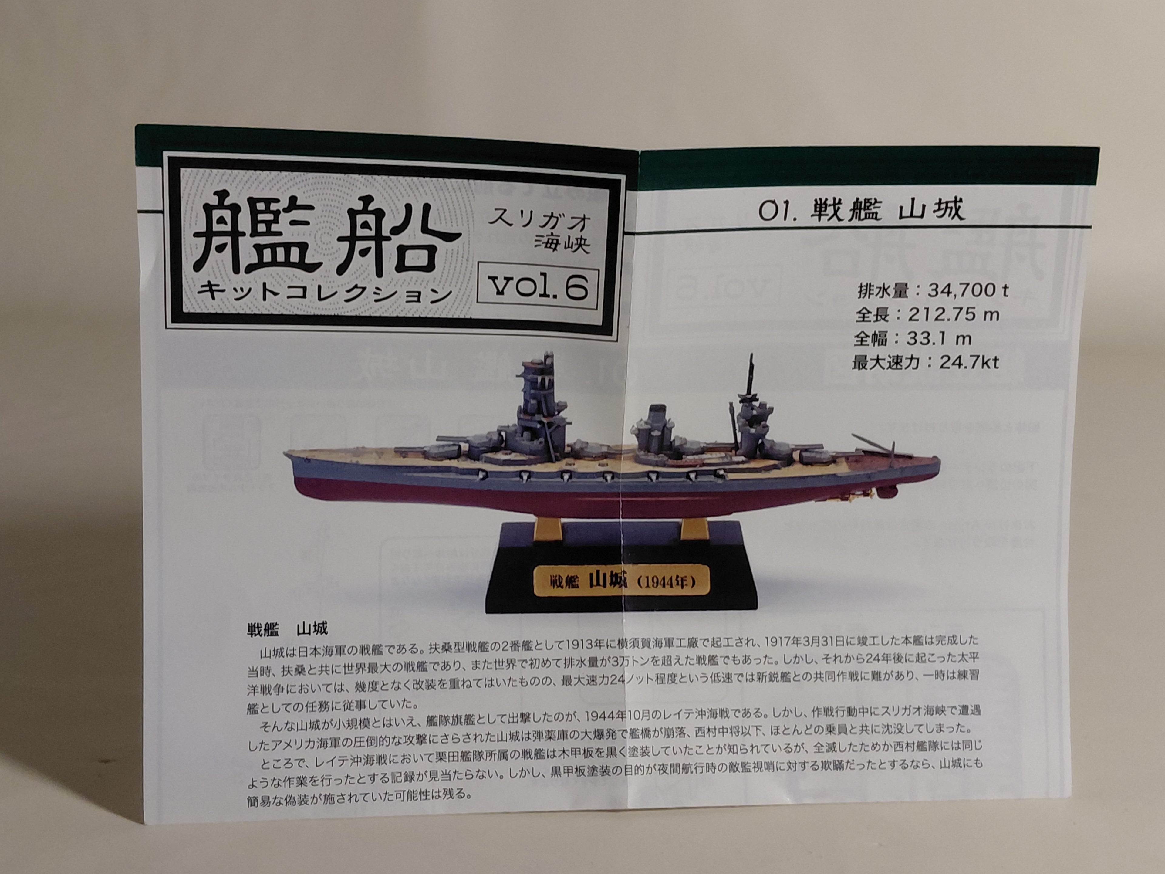 F-toys 1/2000 Ship Kit Collection Vol. 6 Surigao Strait 01. Battleship Yamashiro A-type (Full Hull Ver.) [NKC06-01A]