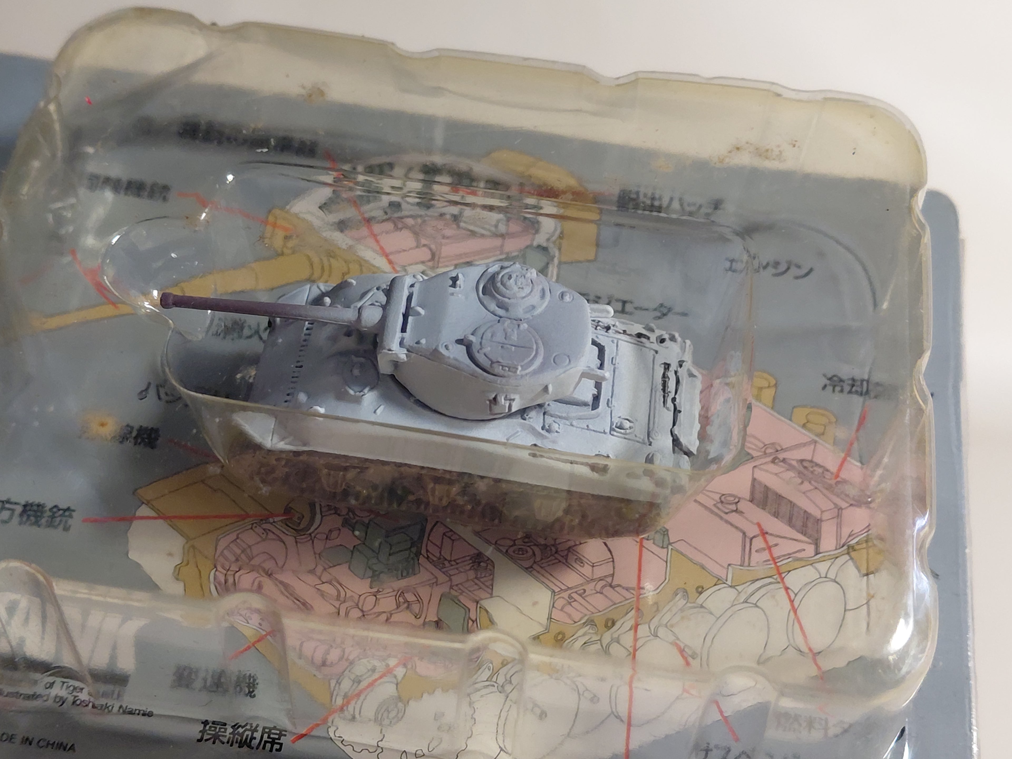 Takara 1/144 World Tank Museum 1. US M4 Sherman. In Winter wash. (#4)