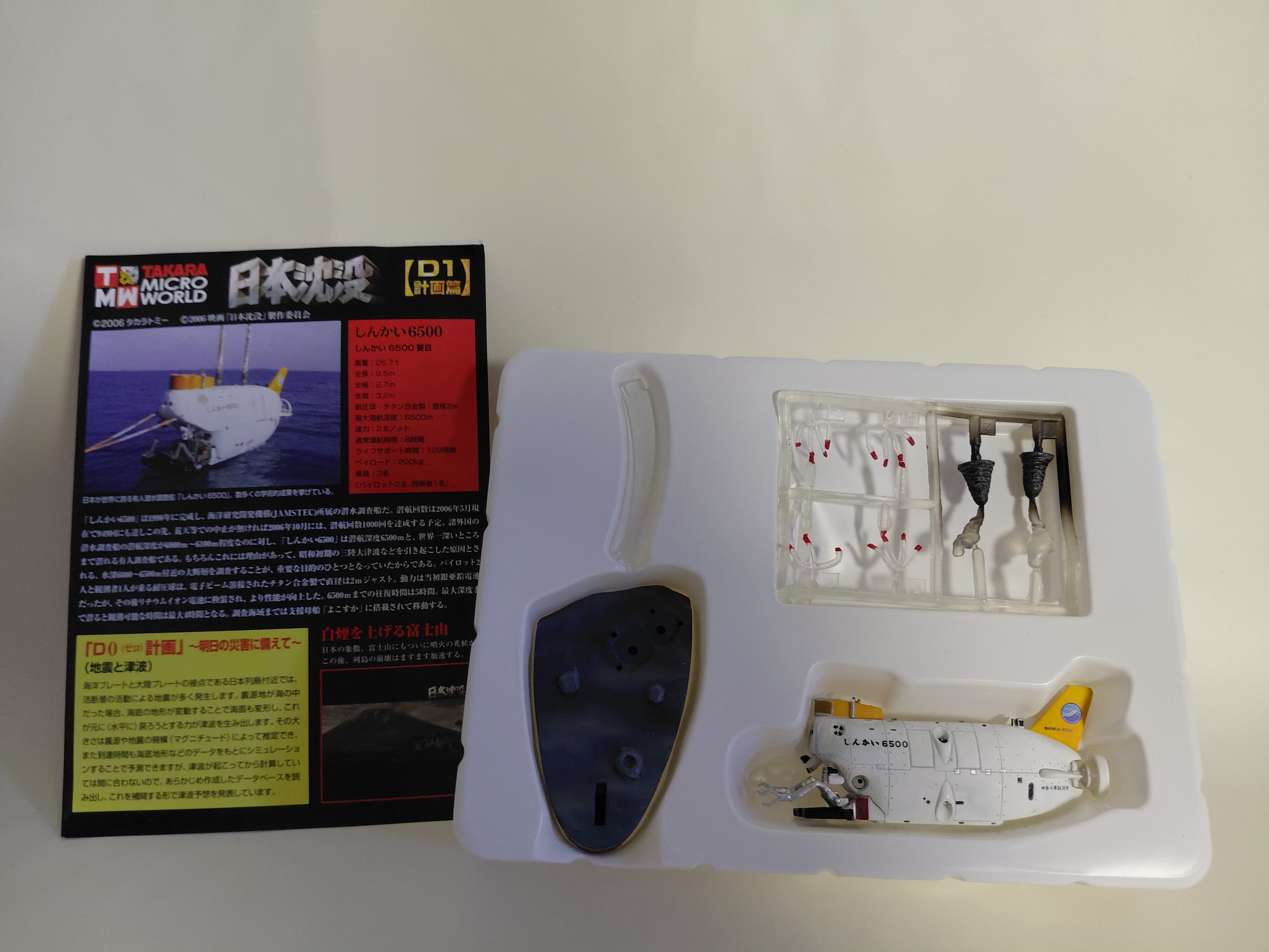 1/144 scale Shinkai 6500 secret model "Japan Sinks"