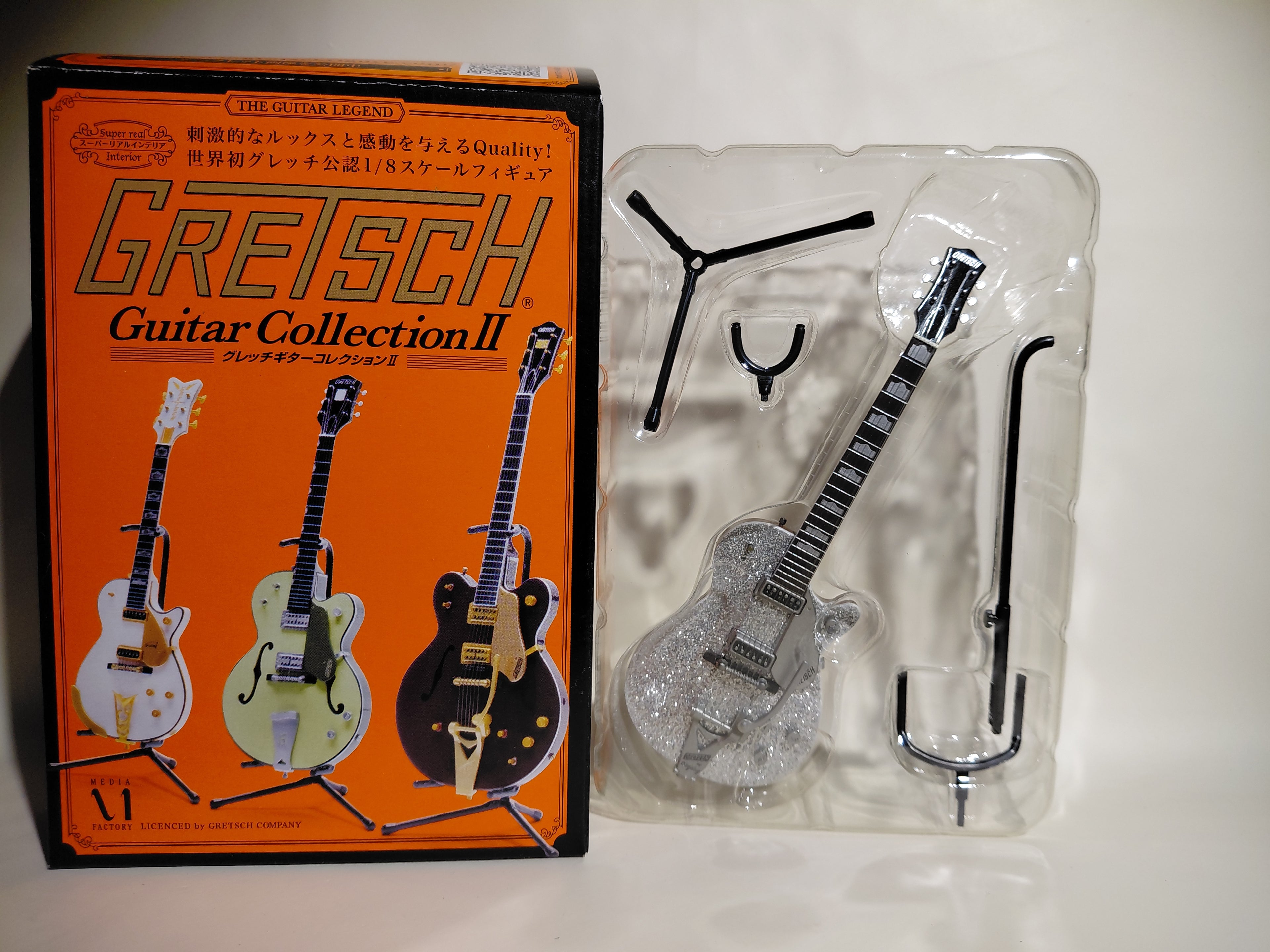 GRETSCH Guitar COLLECTION II Silver Jet Miniature Figure ~ 1/8 Scale Official Guitar Figure ☆Gretsch Guitar Collection ★George Harrison