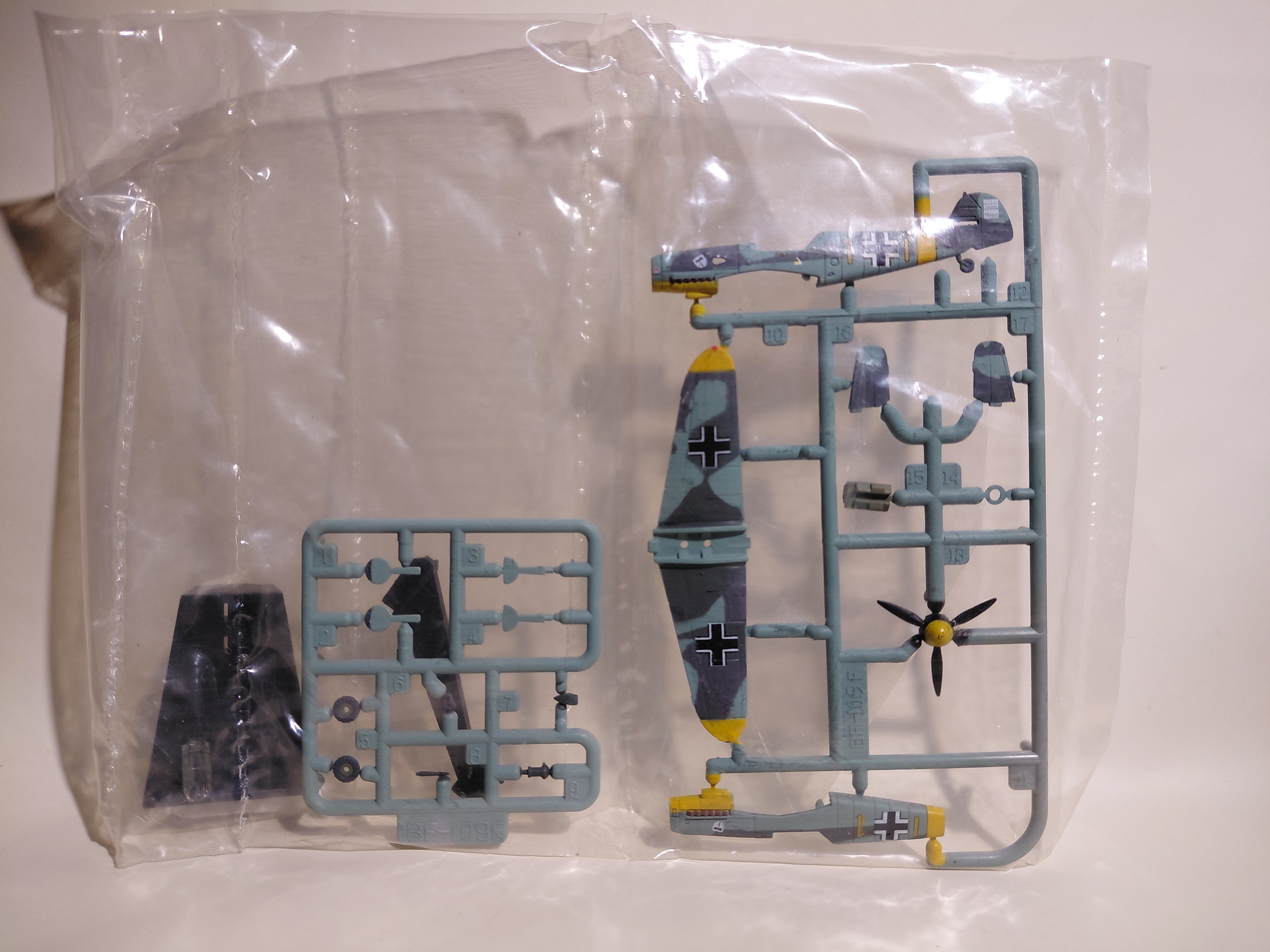 Messerschmitt Bf109 F-4, Lieutenant Viktor Bauer's aircraft, Takara World's Masterpiece Aircraft 3, Item #10, 1/144 scale, unassembled, blister pack unopened