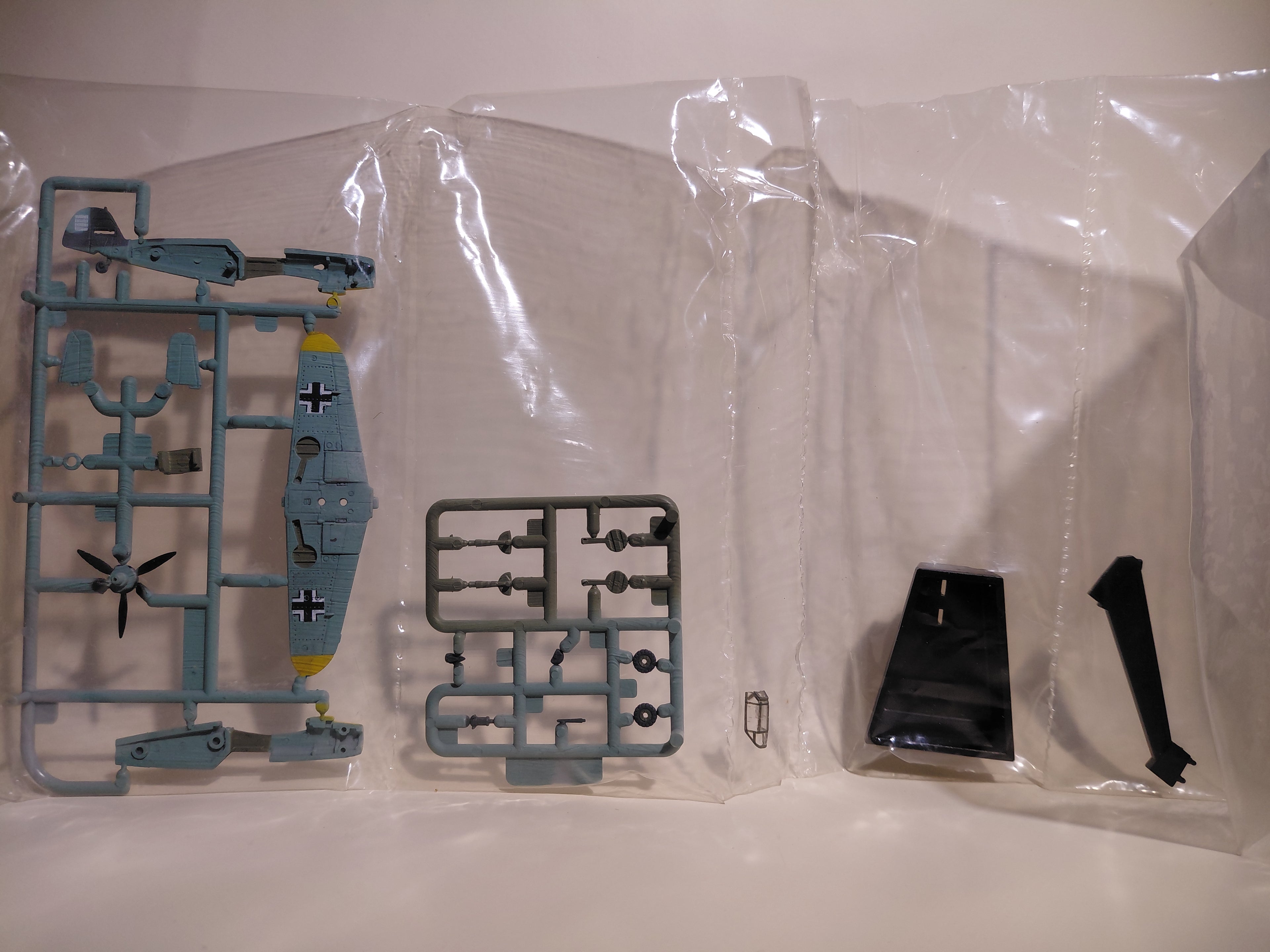 Messerschmitt Bf109 F-4, Lieutenant Viktor Bauer's aircraft, Takara World's Masterpiece Aircraft 3, Item #10, 1/144 scale, unassembled, blister pack unopened