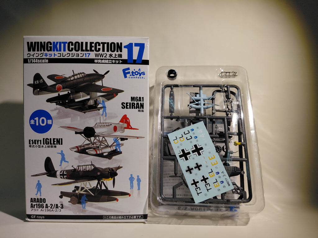 F-Toys 1/144 Wing Kit Collection Vol.17 #3a WW2 Seaplane: Arado Ar196A-2 German Naval Air Heavy cruiser Admiral Scheer 196th Naval Air Group 1st sqd  Force