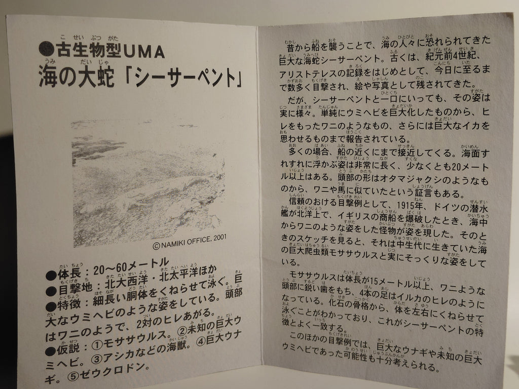 Sea Serpent – Showa-era retro collectible - UMA Figure Super Mystery Magazine MU Namiki 2001 Japan