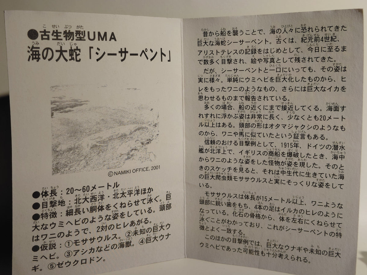 Sea Serpent – Showa-era retro collectible - UMA Figure Super Mystery Magazine MU Namiki 2001 Japan