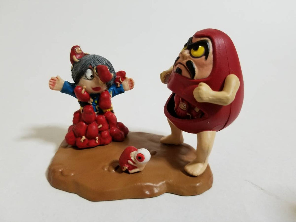 GeGeGe no Kitaro Yokai Encyclopedia Figure: Kitaro vs Daruma, 2002, Kabaya Uopened(New in bag)
