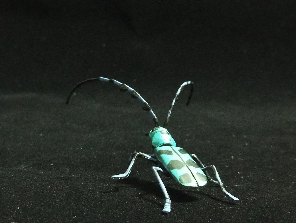 Miniature Blue spotted longhorn beetle Figurine - Furuta