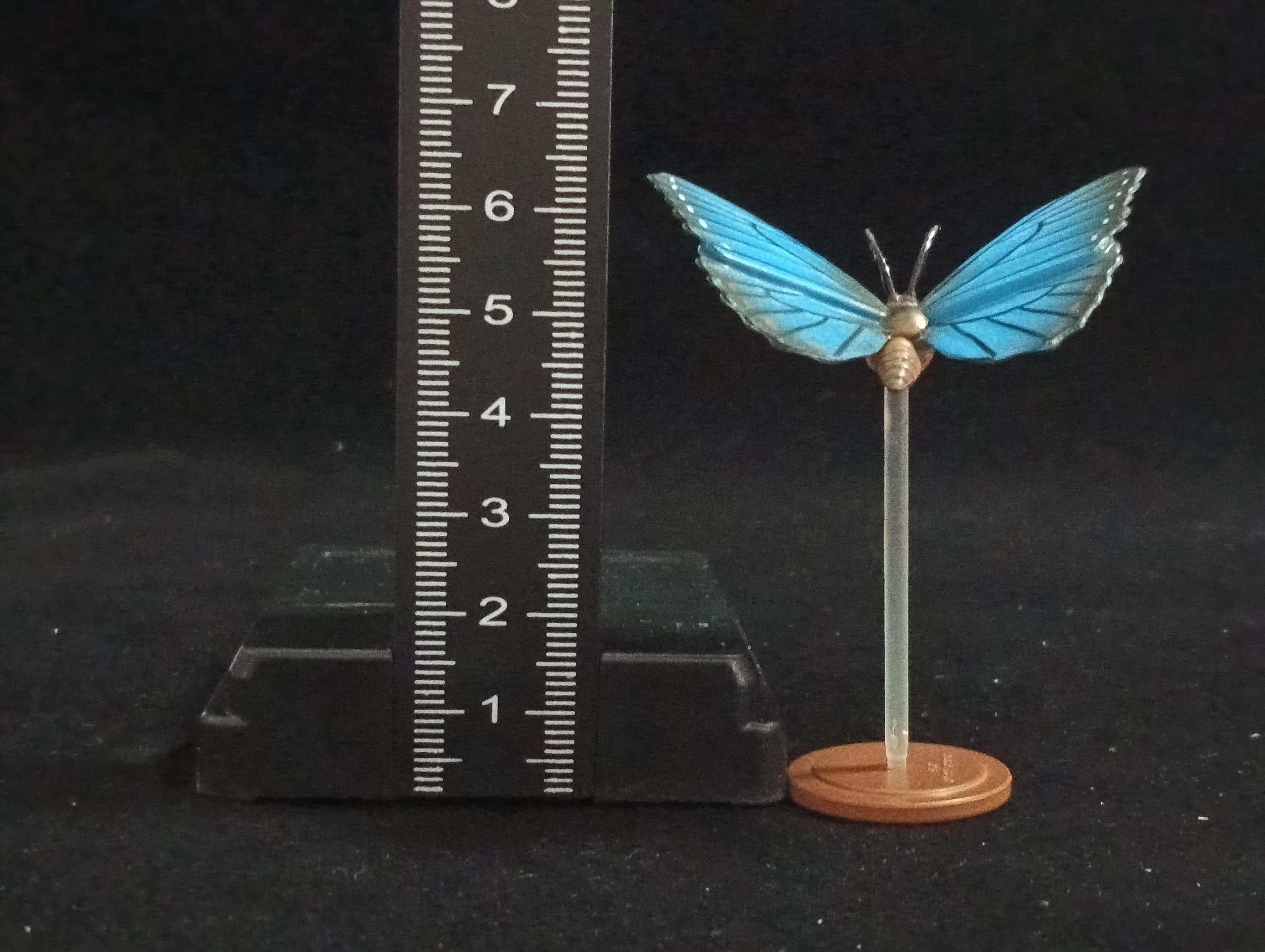 Miniature Blue Morpho Butterfly Mini Realistic Insect Figurine - Furuta