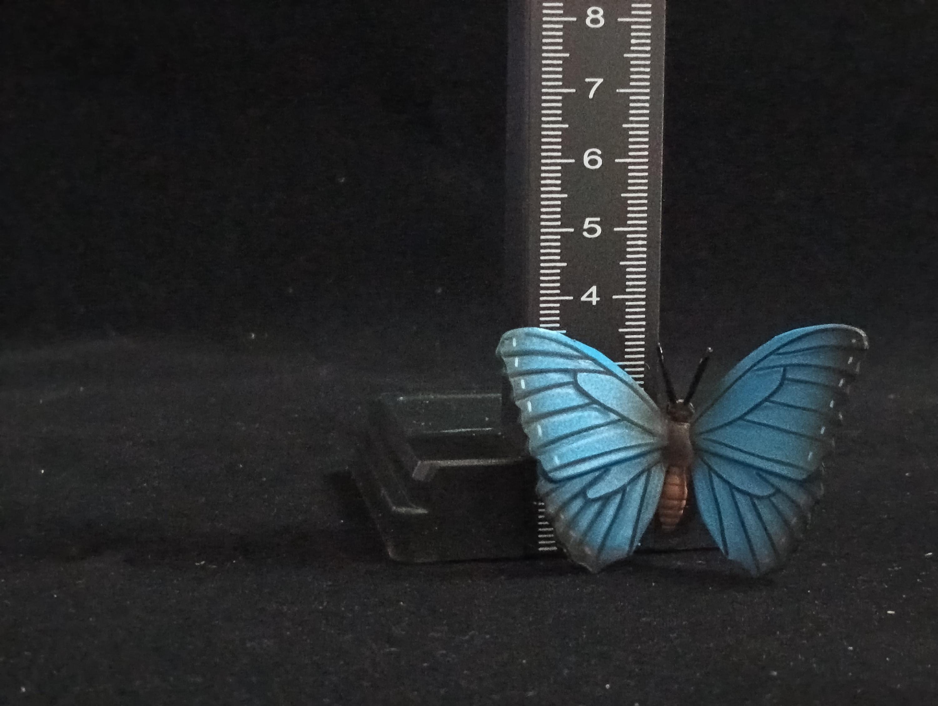 Miniature Blue Morpho Butterfly Mini Realistic Insect Figurine - Furuta