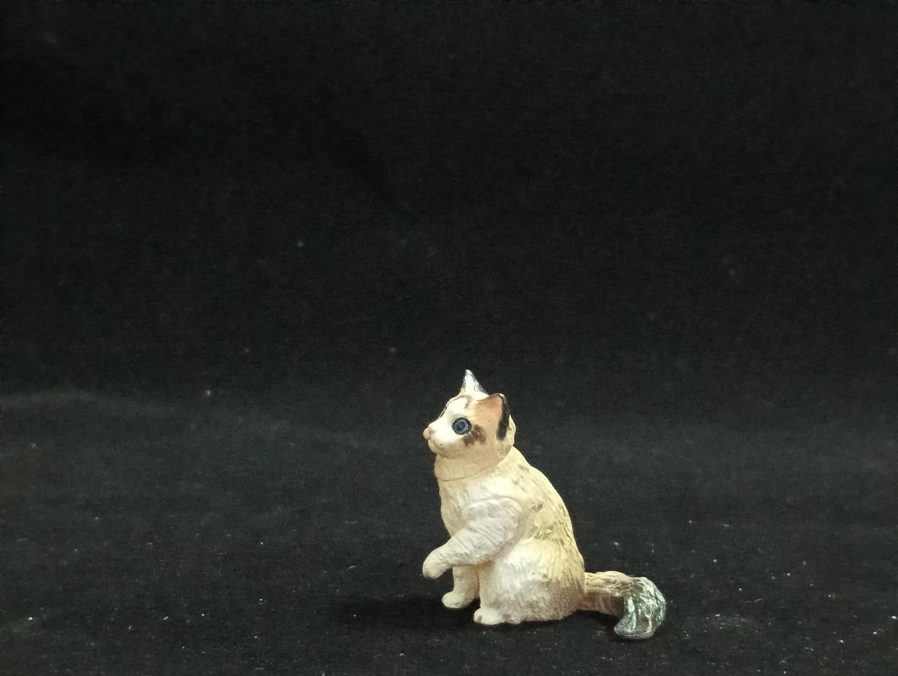 Miniature Seal Point Bicolor(Grey-White) Figurine - Furuta