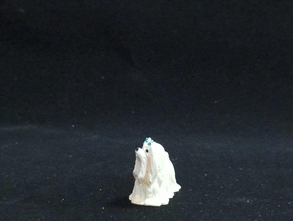 Miniature Maltese pure white Figurine - Furuta