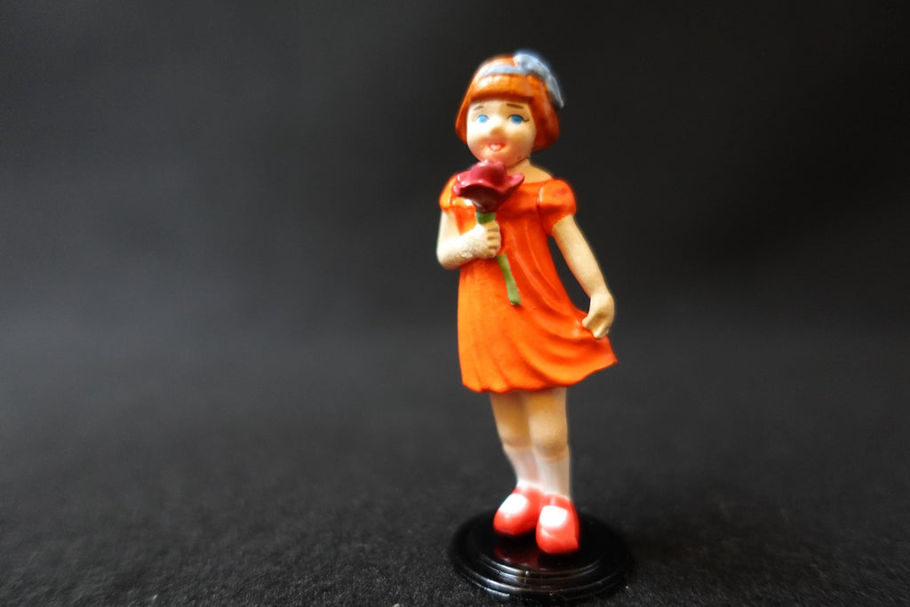 Miniature Girl with flowers in hand Antique Doll Figure Furuta Fairy Tale Series 2