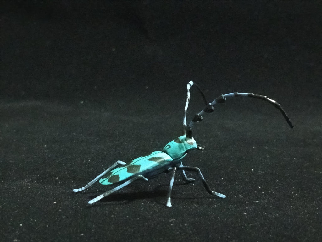 Miniature Blue spotted longhorn beetle Figurine - Furuta