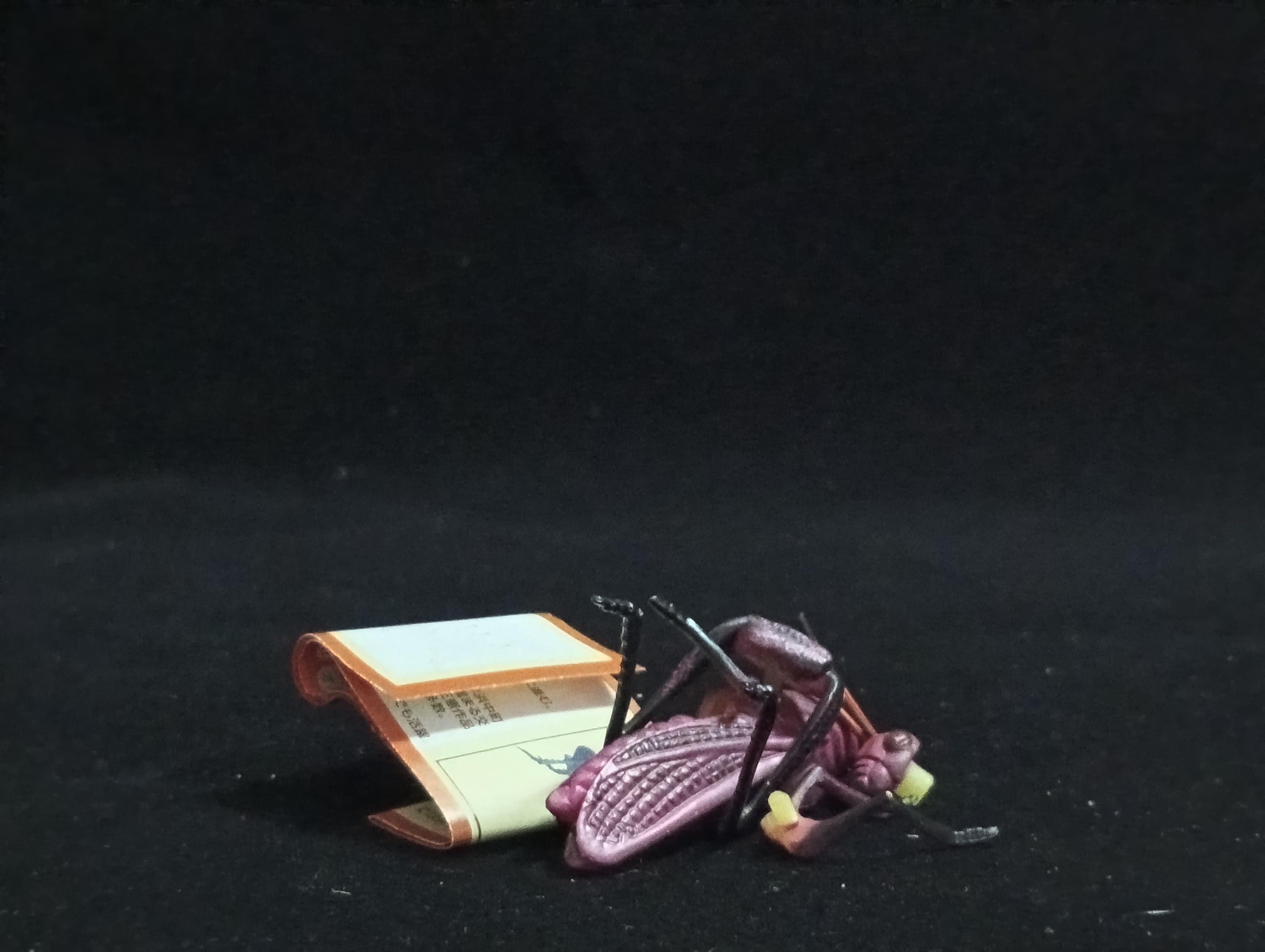Miniature Purple Grasshopper Figurine - Furuta