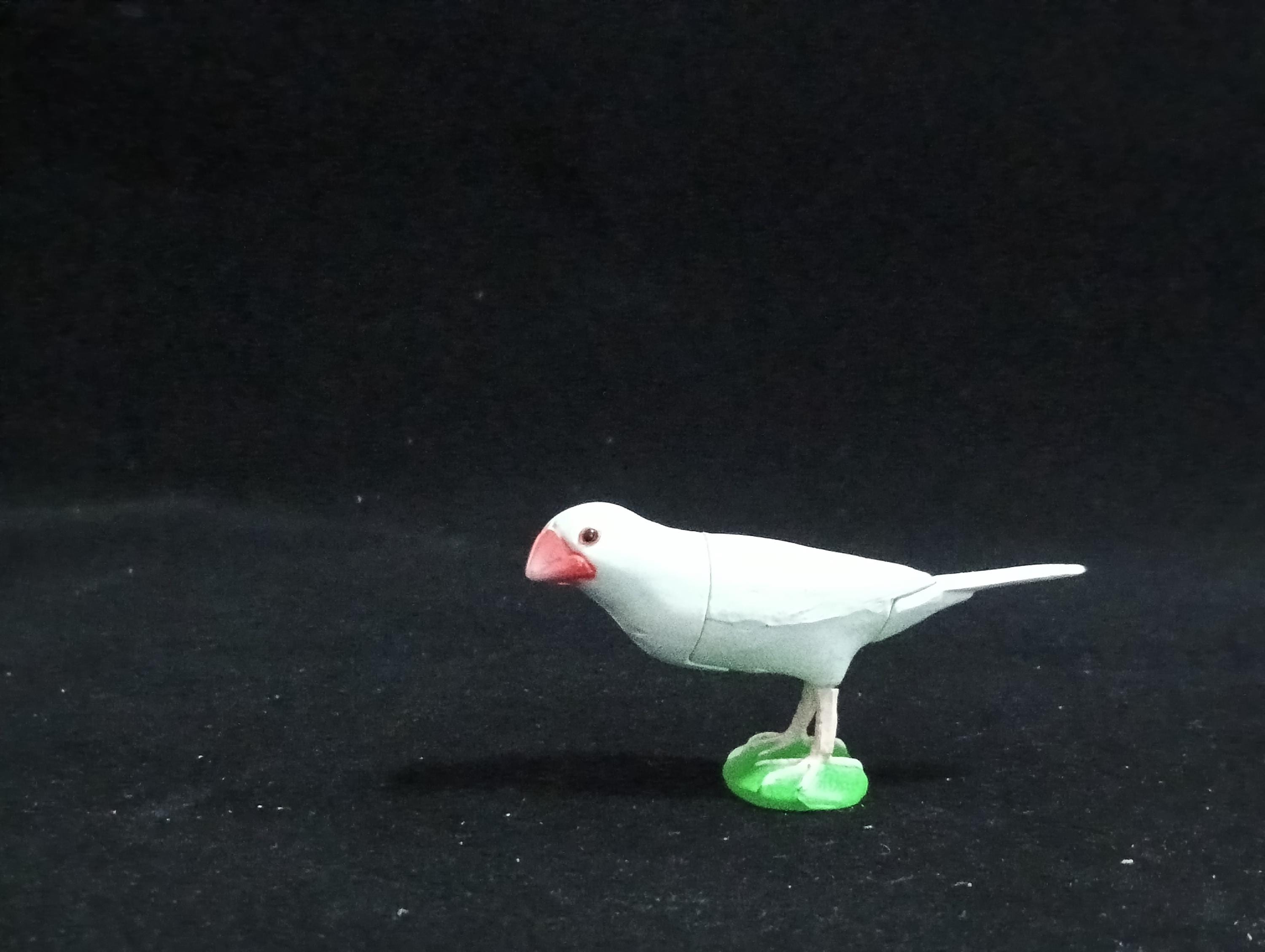 Miniature java sparrow white Figurine - Furuta