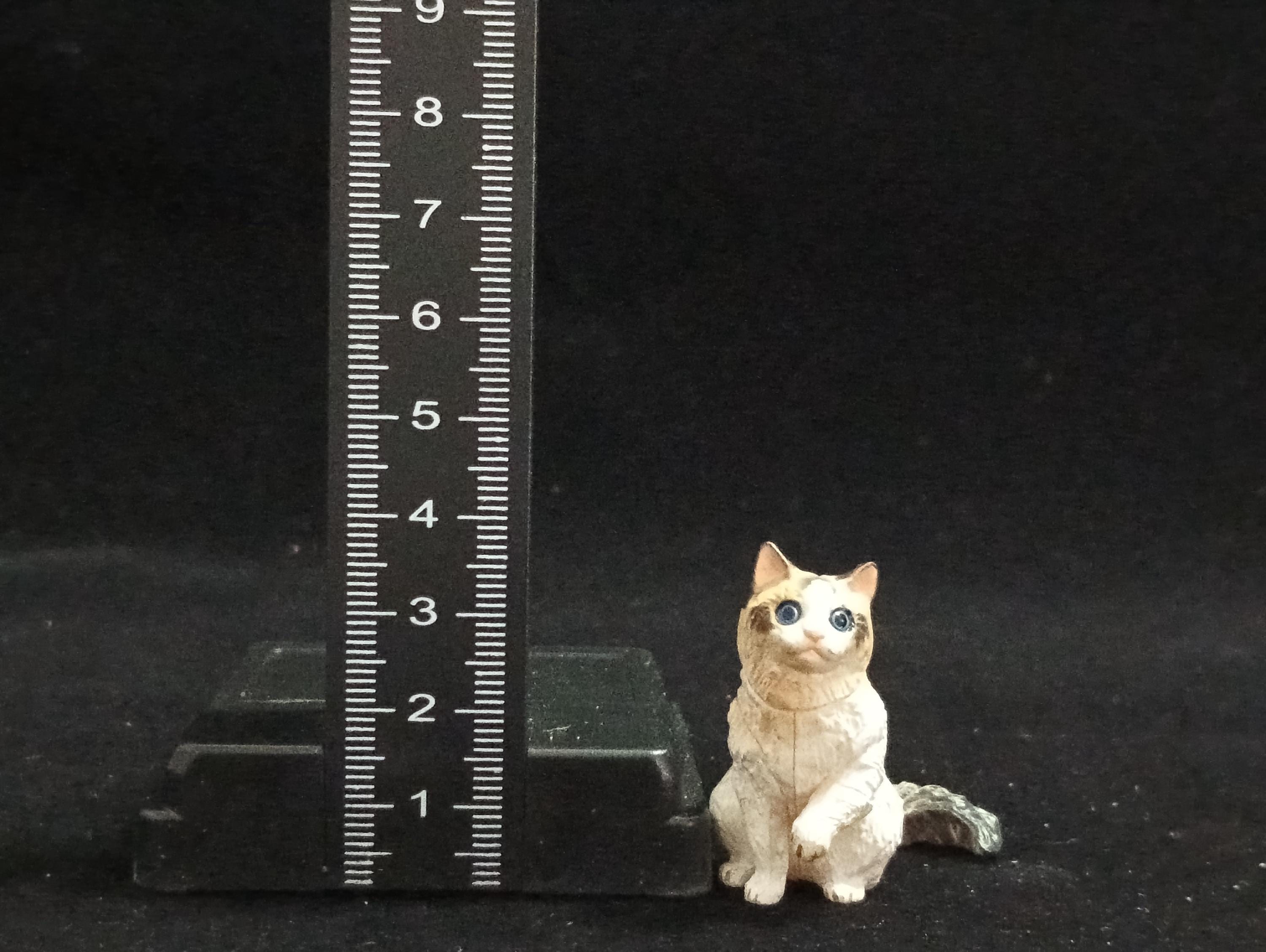 Miniature Seal Point Bicolor(Grey-White) Figurine - Furuta