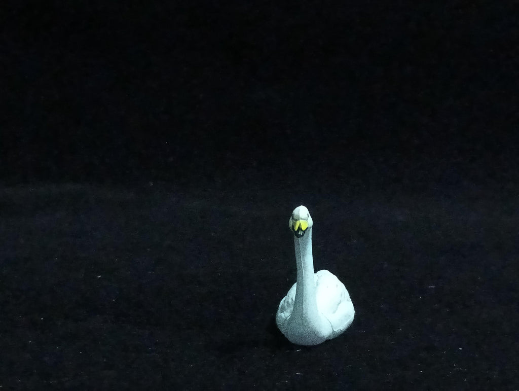 Miniature Whooper Swan Bird Figurine - Furuta