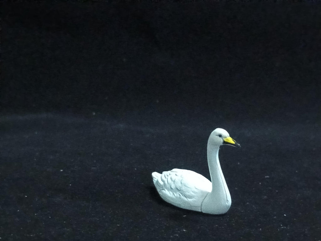 Miniature Whooper Swan Bird Figurine - Furuta
