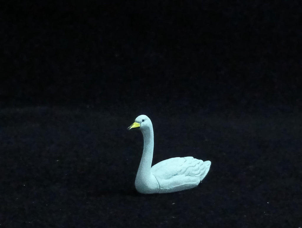 Miniature Whooper Swan Bird Figurine - Furuta