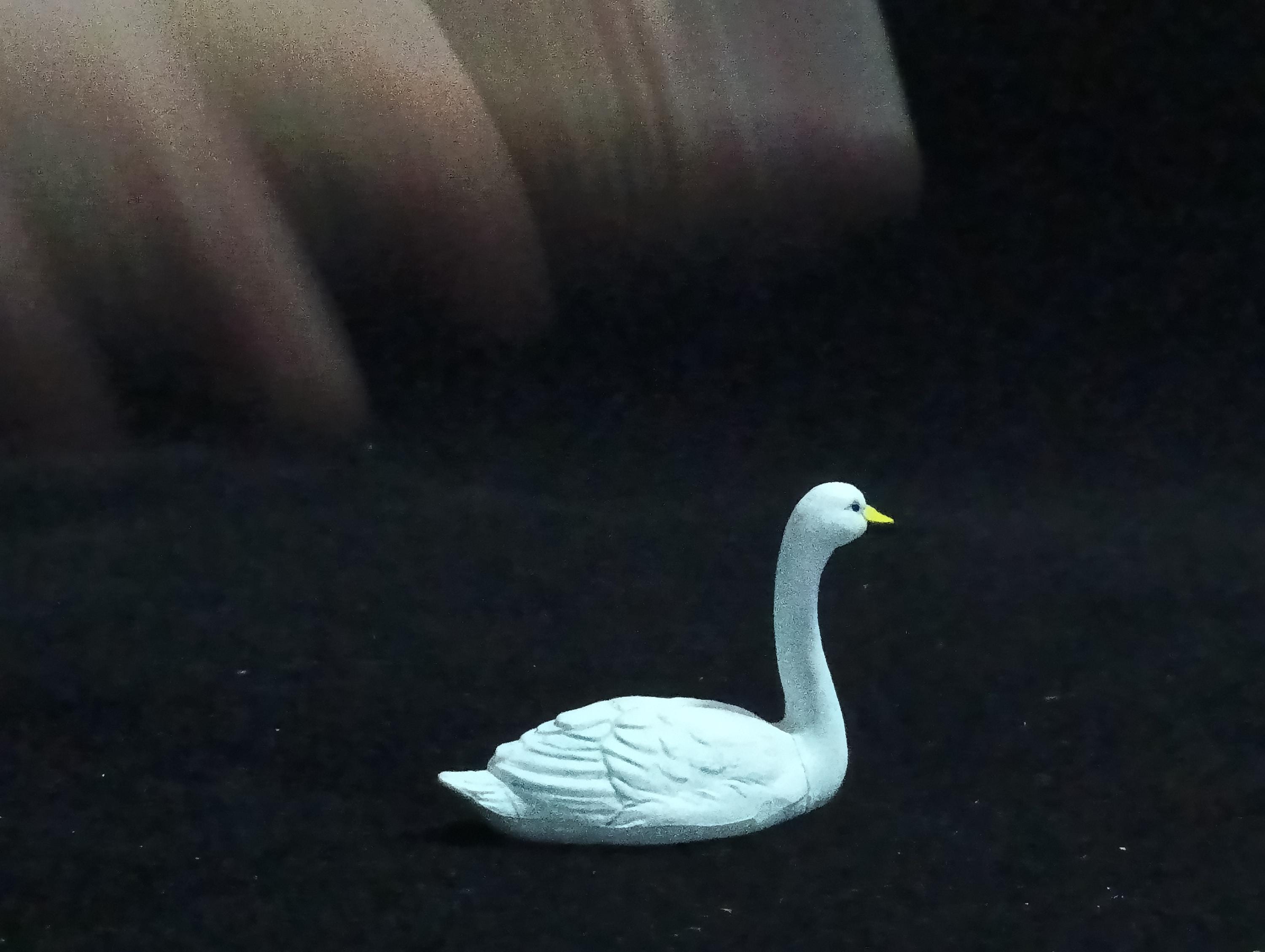 Miniature Whooper Swan Bird Figurine - Furuta
