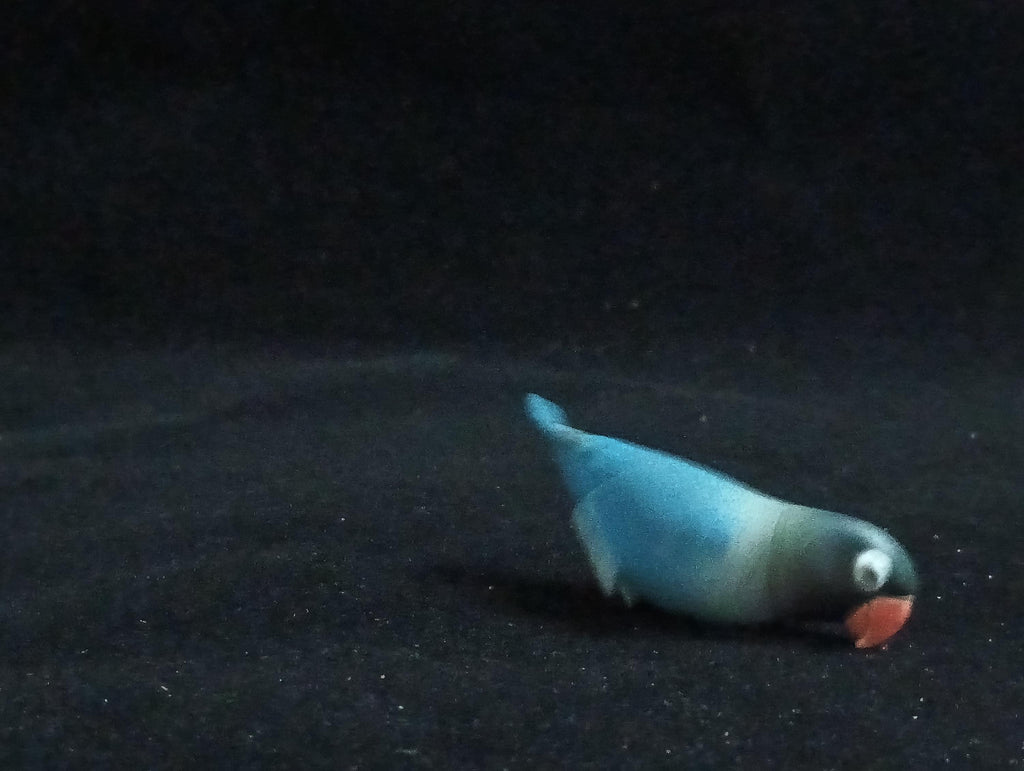Miniature AFRICAN LOVEBIRD (Blue) Figurine - Furuta