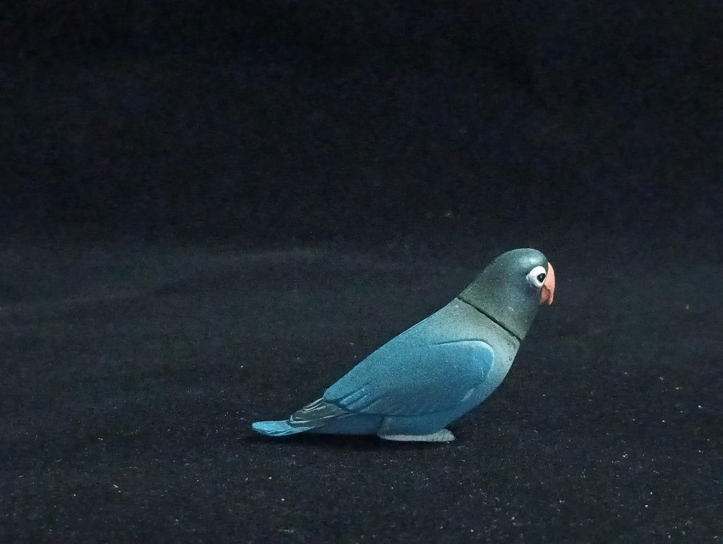 Miniature AFRICAN LOVEBIRD (Blue) Figurine - Furuta