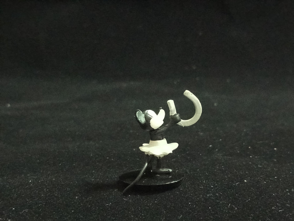Miniature Disney Choco Party  Crazy Minnie Mouse Black White Tone Figurine - Tomy
