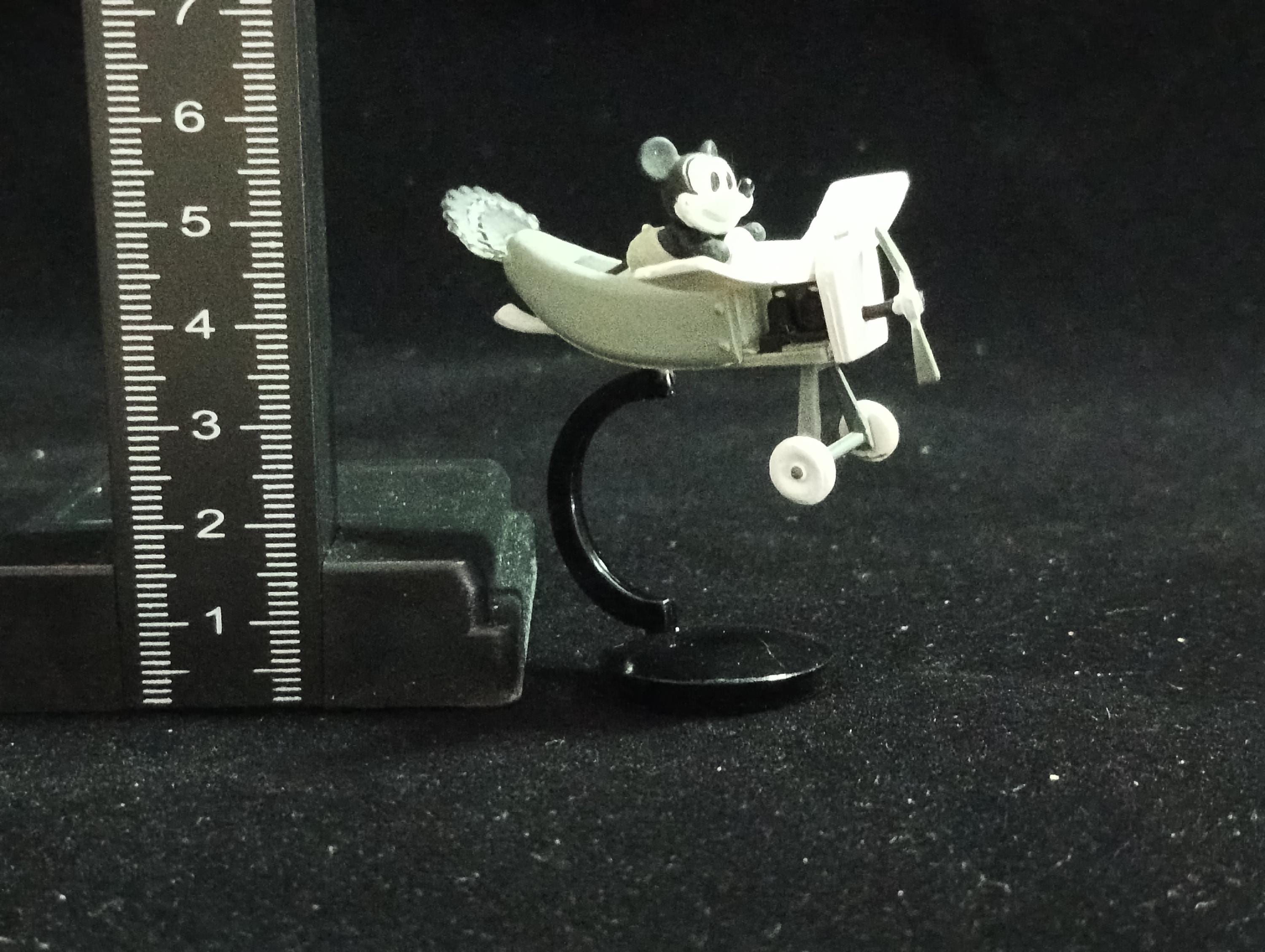 Miniature Disney Choco Party Crazy Mickey Mouse Black White Tone Figurine - Tomy