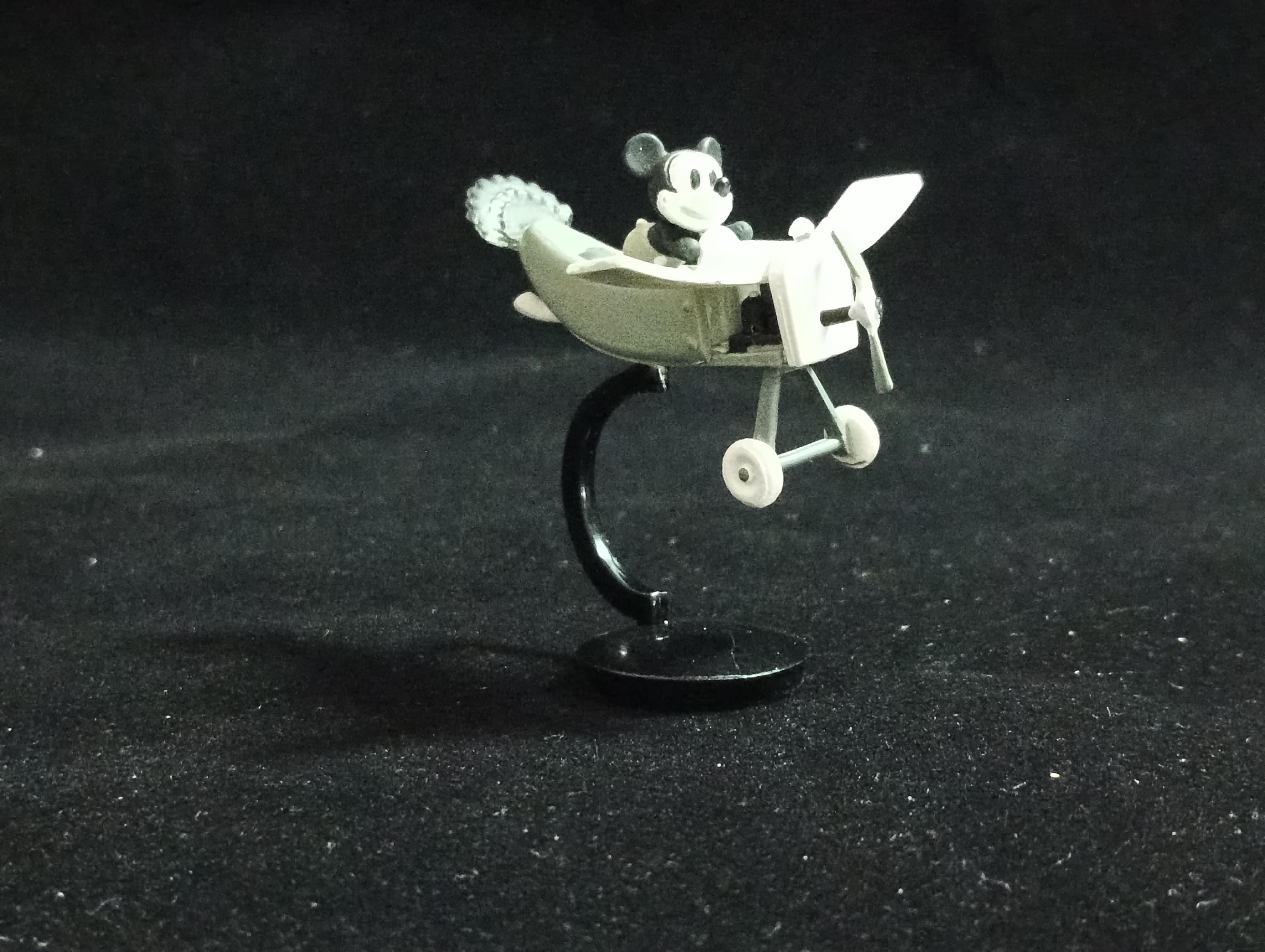 Miniature Disney Choco Party Crazy Mickey Mouse Black White Tone Figurine - Tomy