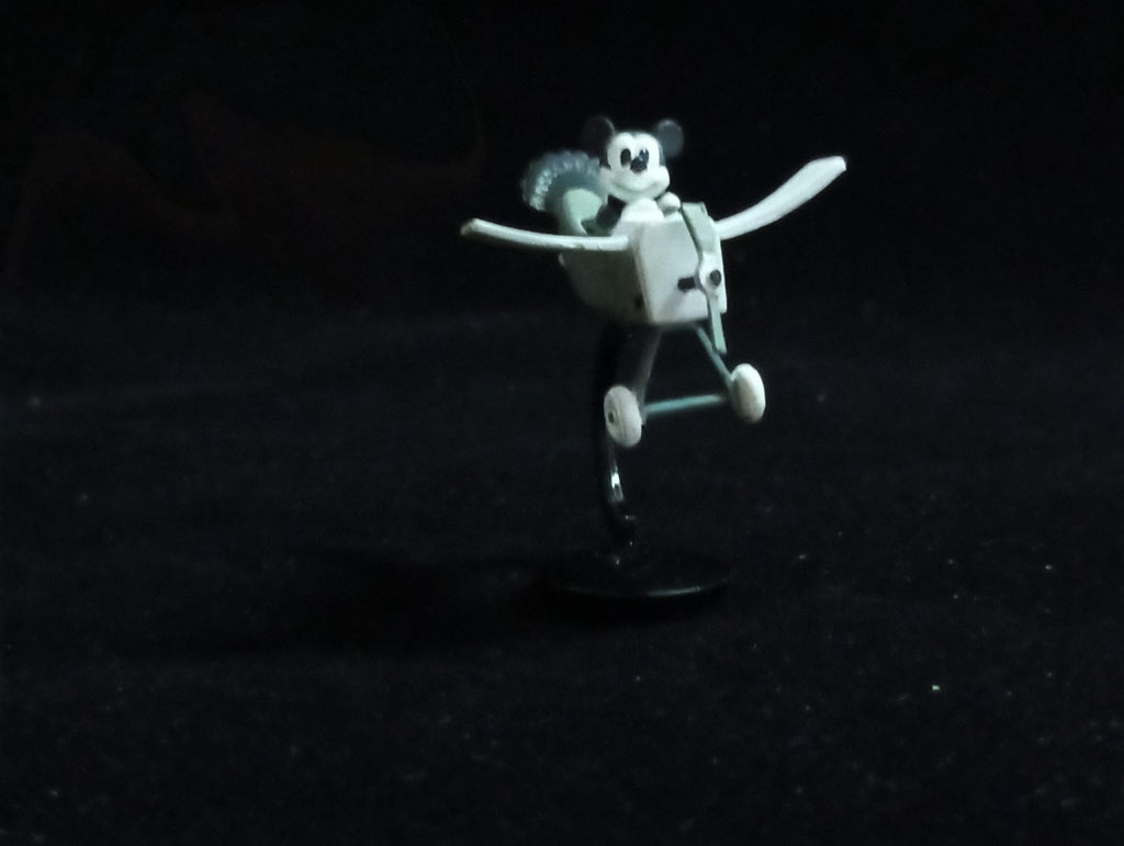 Miniature Disney Choco Party Crazy Mickey Mouse Black White Tone Figurine - Tomy