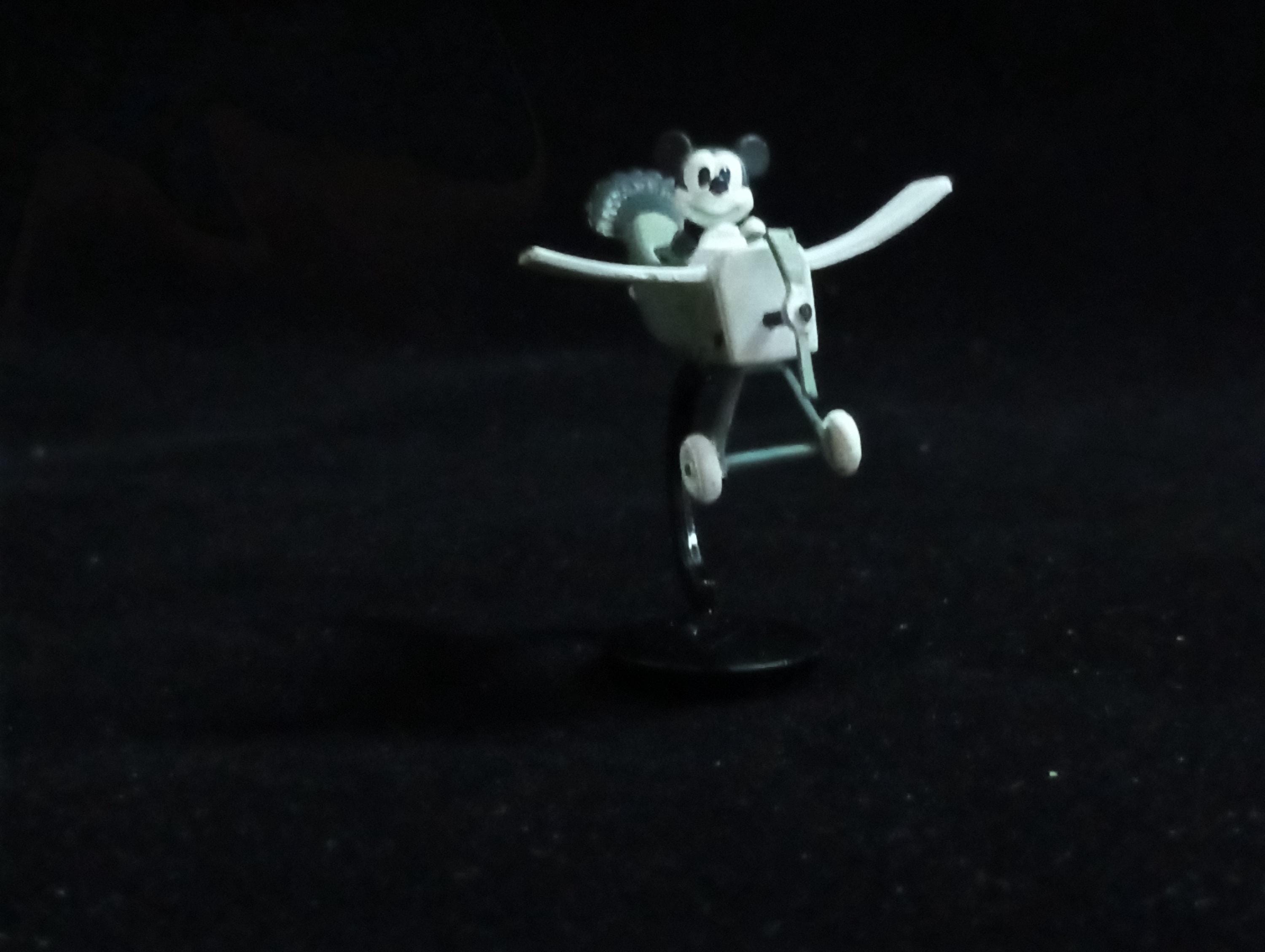 Miniature Disney Choco Party Crazy Mickey Mouse Black White Tone Figurine - Tomy
