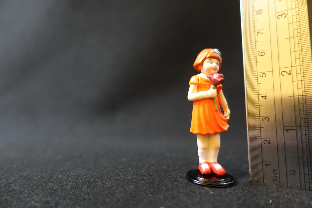 Miniature Girl with flowers in hand Antique Doll Figure Furuta Fairy Tale Series 2