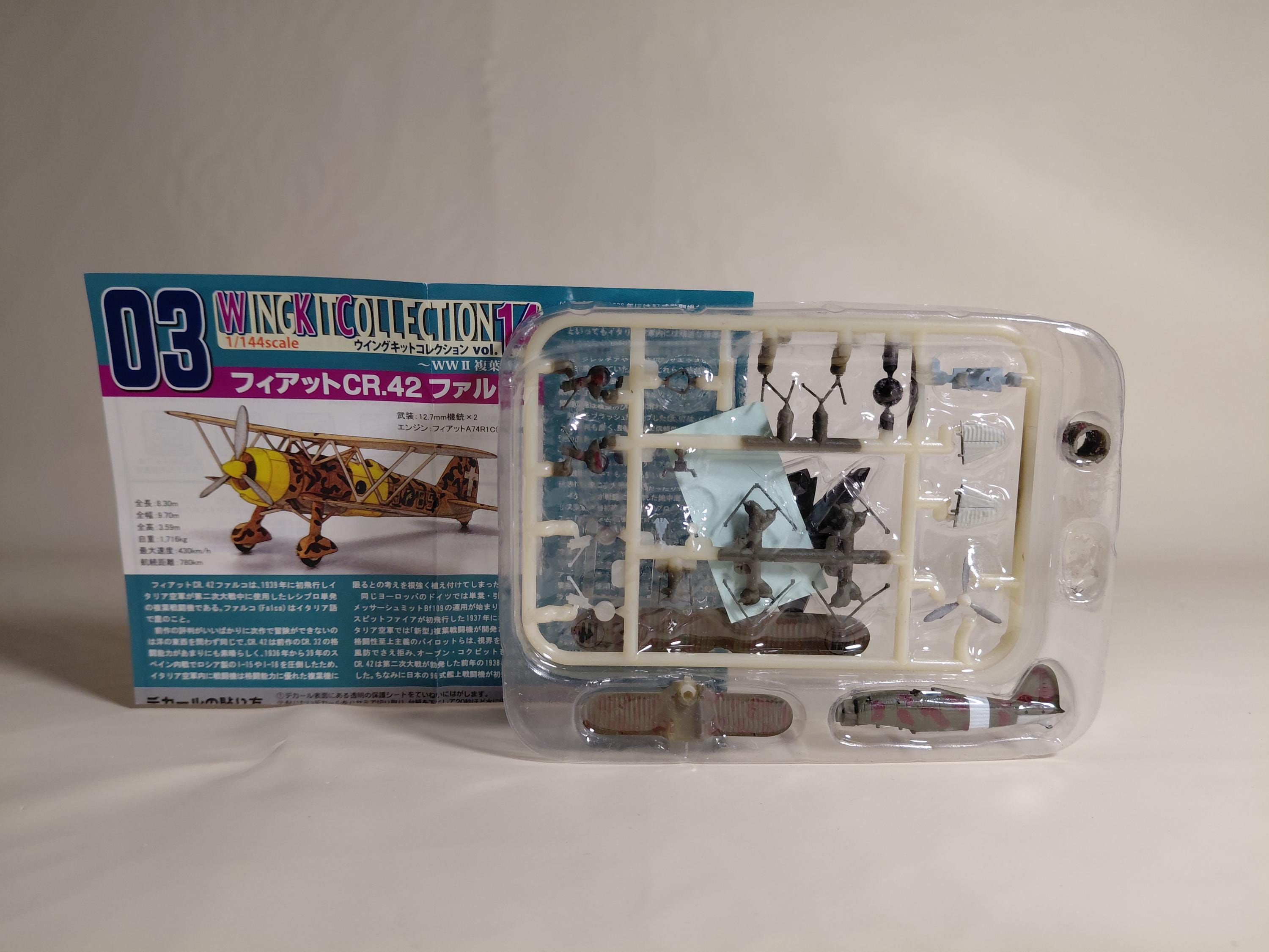 F-toys 1/144 scale Wing Kit Collection Vol.14 WWII Biplane Edition Fiat CR.42 Falco #3C