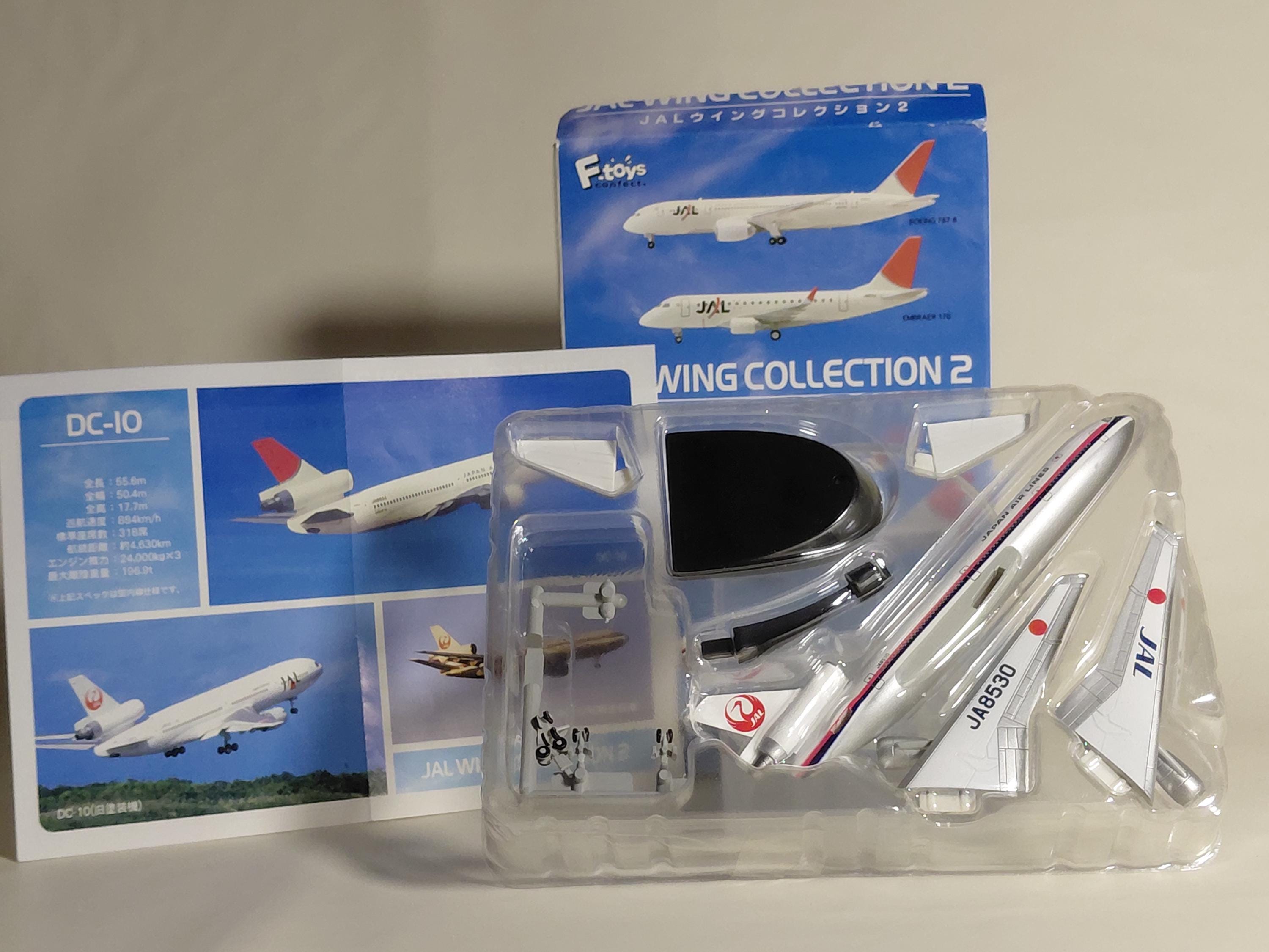 F-toys 1/500 Jal Wing Collection Vol.2 DC-10 Early Paint JA8530 Passenger Airplane Miniature Semi-Finished