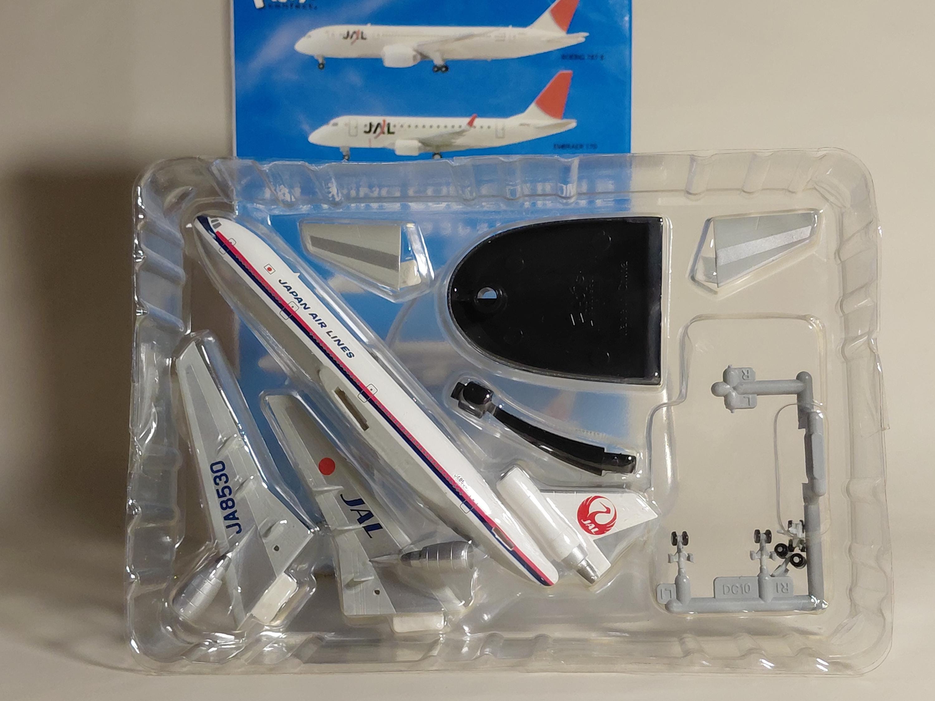 F-toys 1/500 Jal Wing Collection Vol.2 DC-10 Early Paint JA8530 Passenger Airplane Miniature Semi-Finished