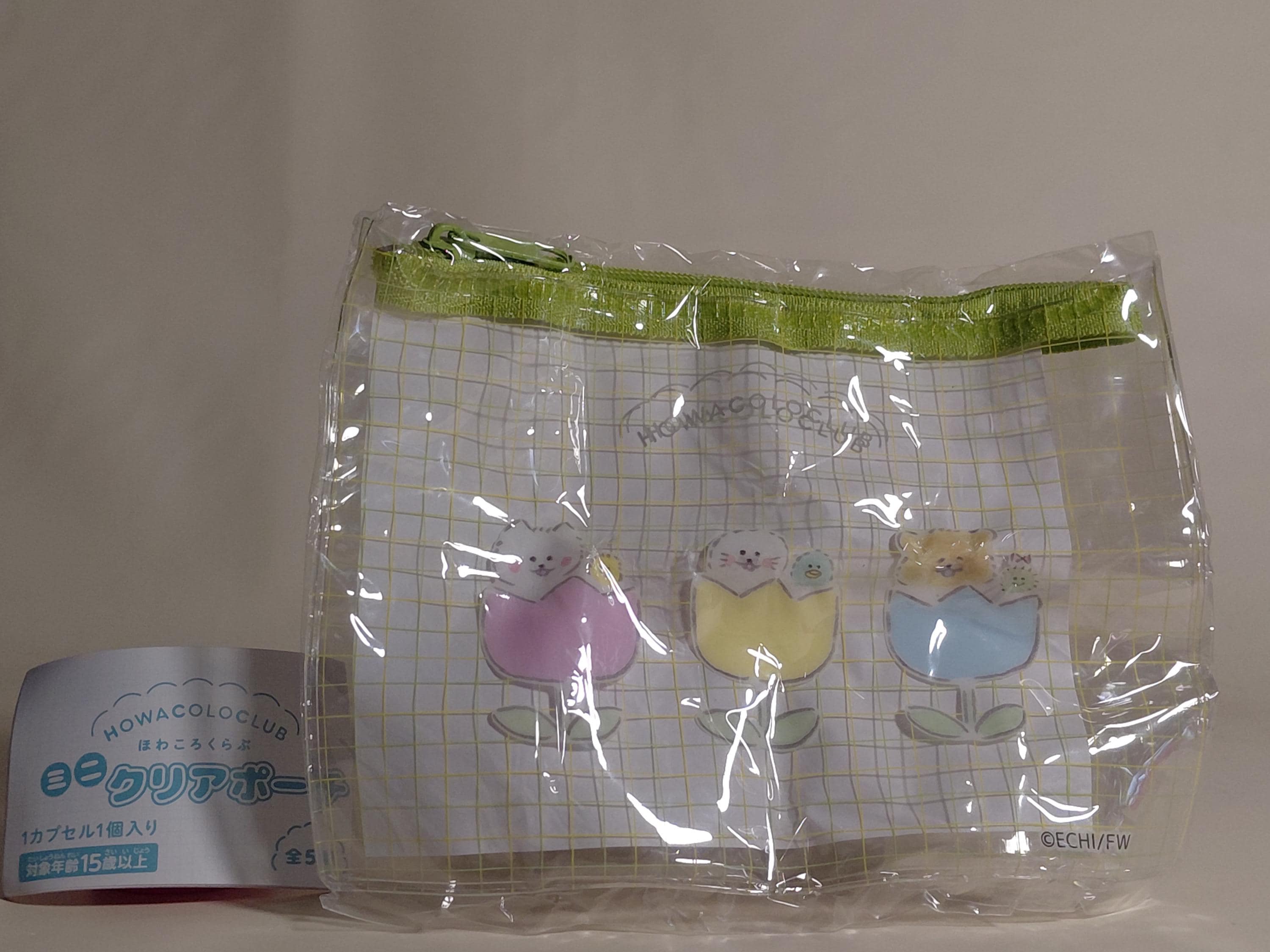 Howakoro Club Mini Clear Pouch - Howakoro-chan and Tulip