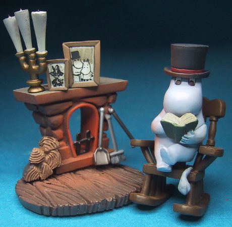 Kaiyodo Moomin K&M [Fireplace and Papa] Mini-Vignette Diorama Figure – 2003
