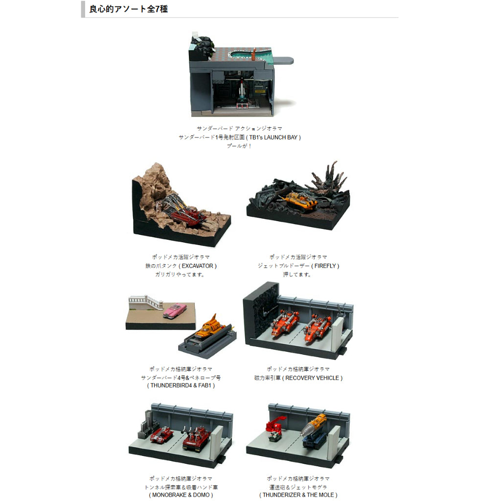 Konami SF Movie Selection Thunderbird POD Vehicle VOL.2 - Pod-Mech Hangar Diorama Magnetic Recovery Vehicle